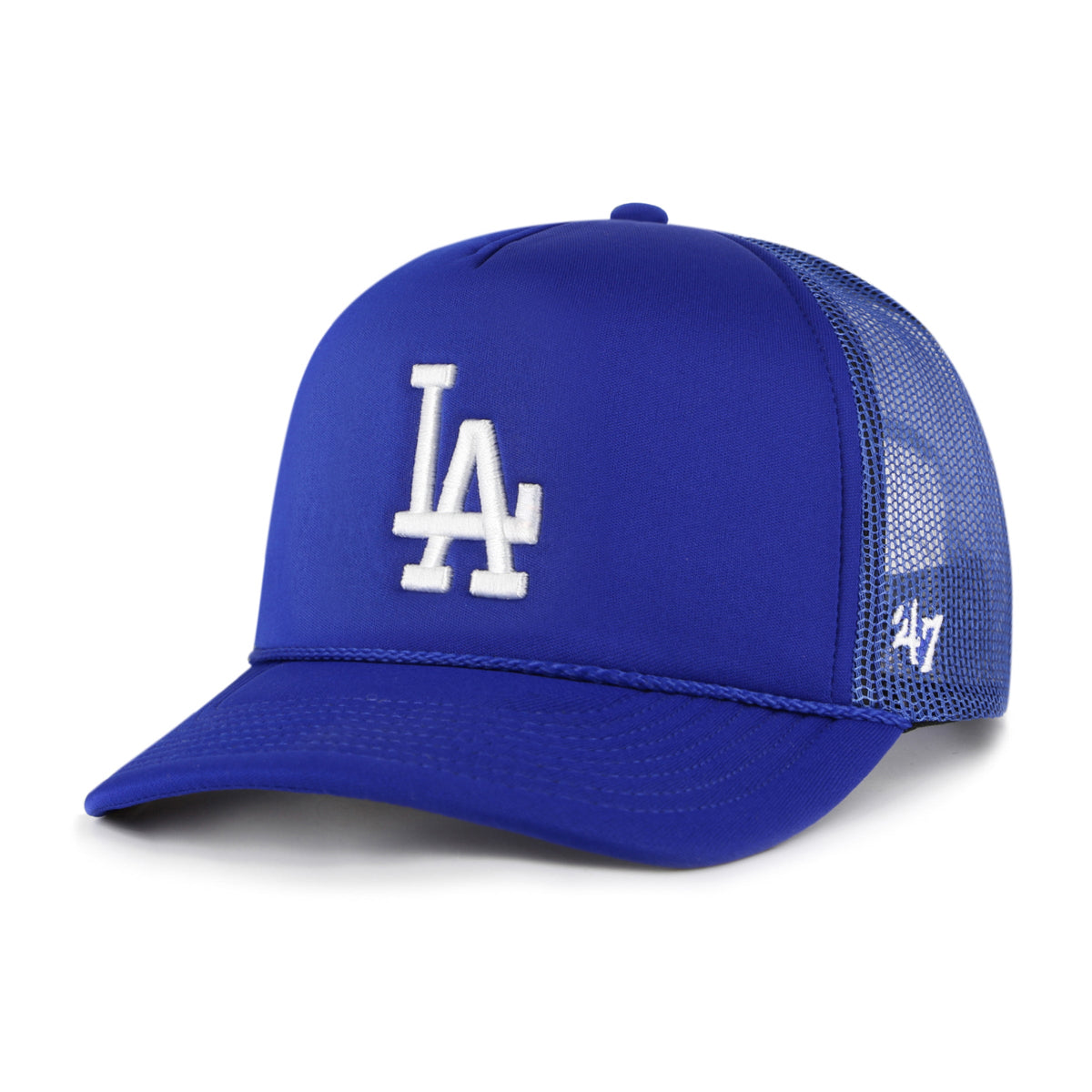 Los Angeles Dodgers MLB 47 Brand Men Royal Blue Foam Front Mesh Trucker Snapback product image 1, provided for visual