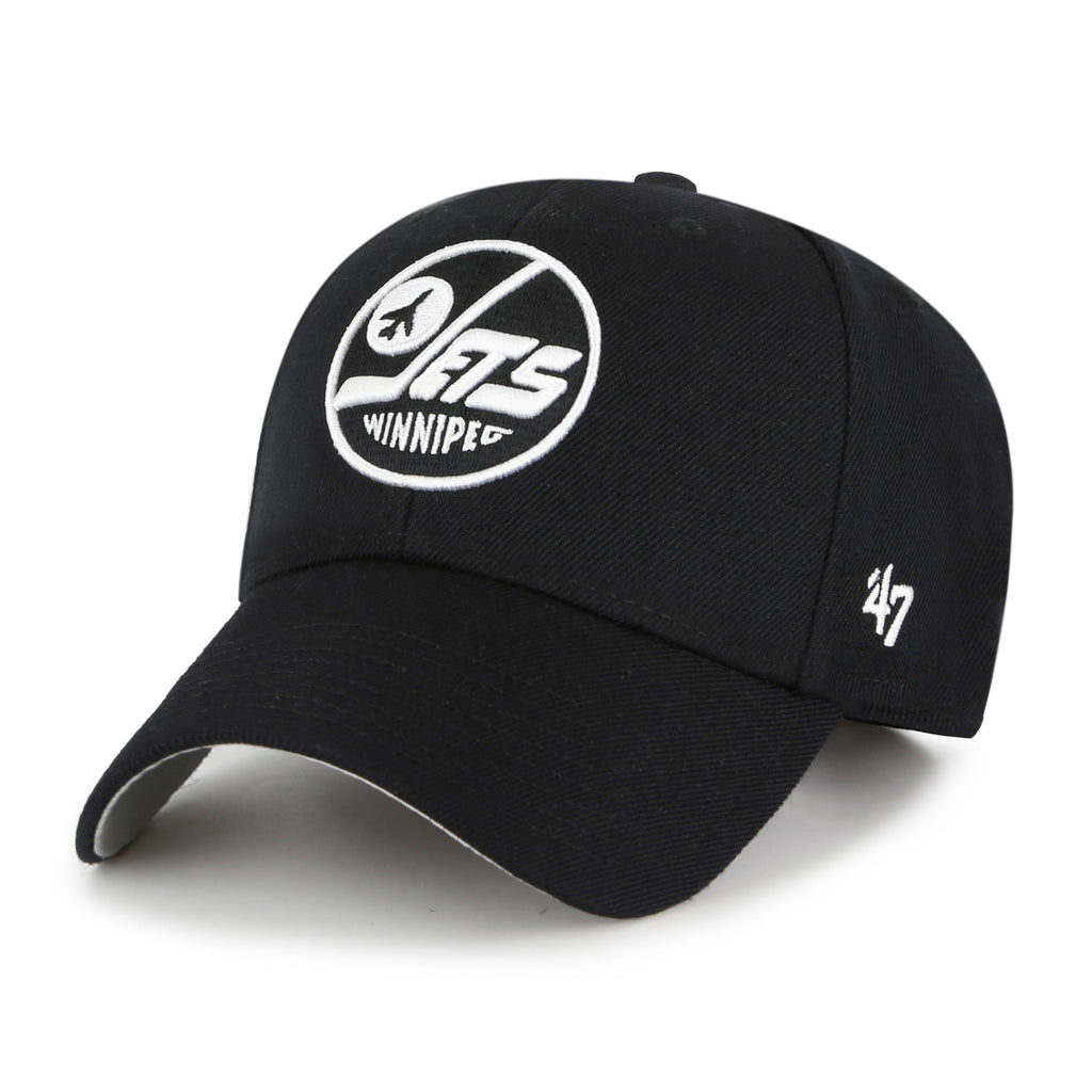 Winnipeg Jets NHL 47 Brand Men Black/White MVP Adjustable Hat product image 1, provided for visual reference and product