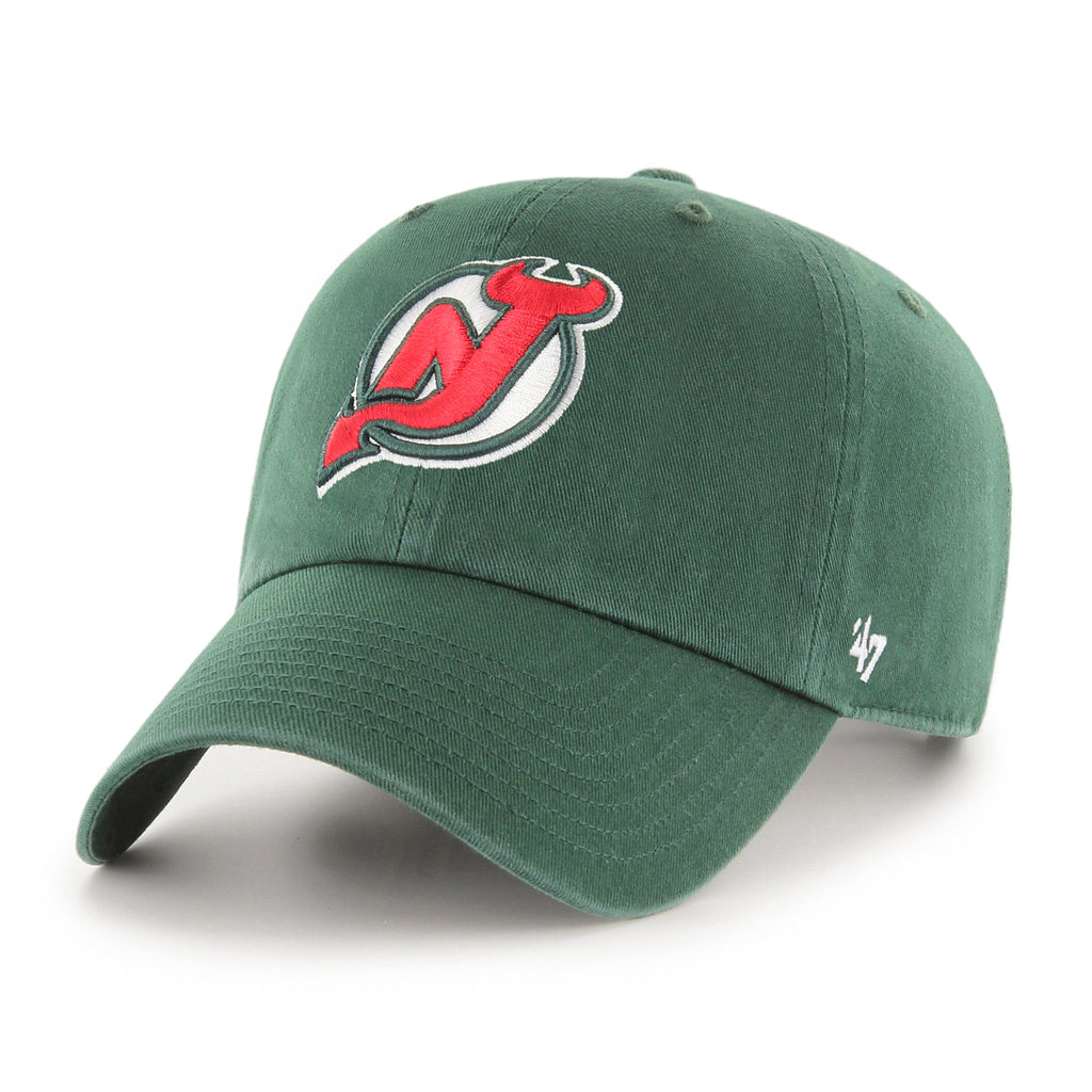 New Jersey Devils NHL 47 Brand Men Green Vintage Clean Up Adjustable Hat product image 1, provided for visual reference and