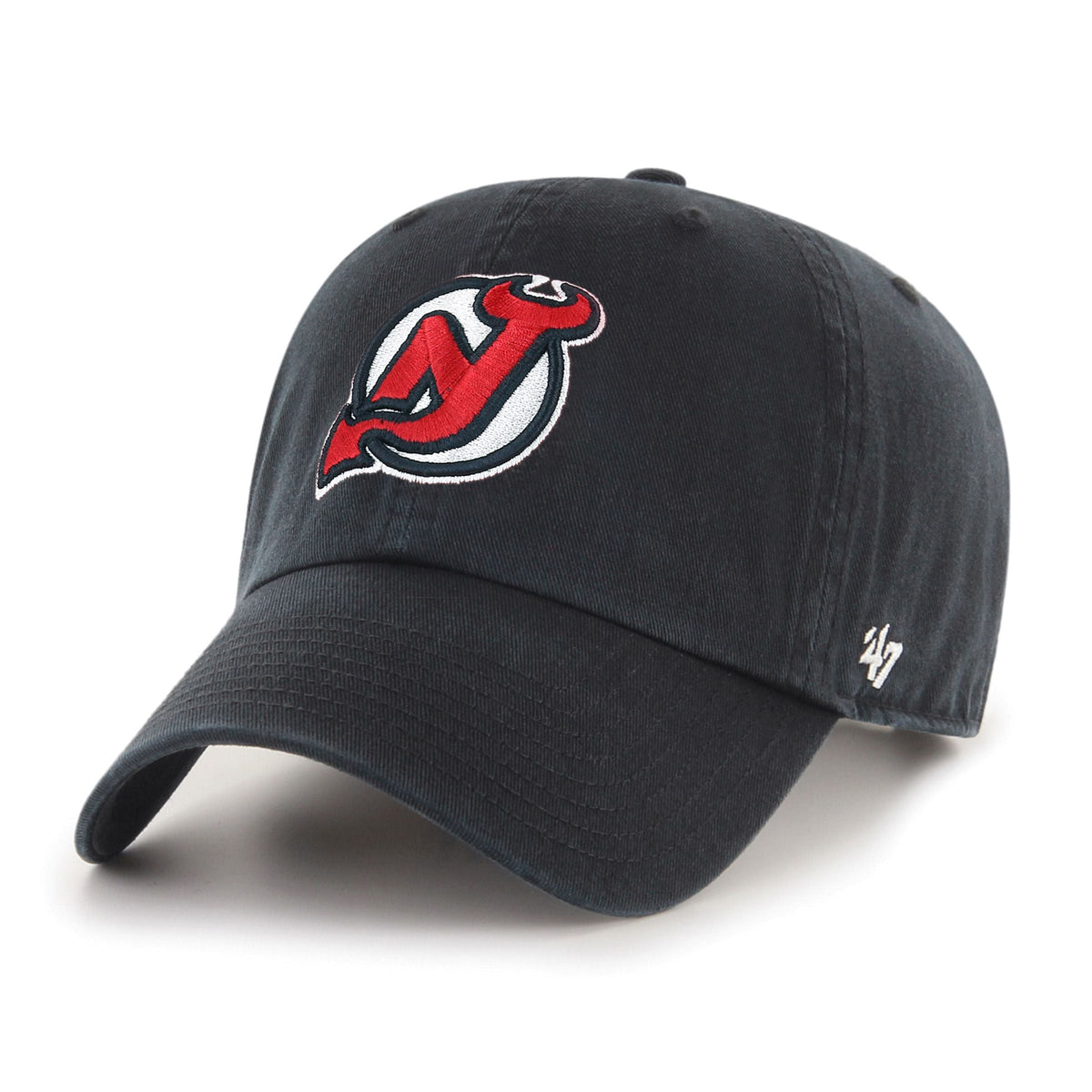 New Jersey Devils NHL 47 Brand Men Black Clean Up Adjustable Hat product image 1, provided for visual reference and product