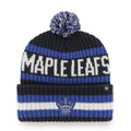 Toronto Maple Leafs NHL 47 Brand Men Black/Royal Bering Cuff Pom Knit product image 1, provided for visual reference and