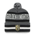 Las Vegas Golden Knights NHL 47 Brand Men Grey/Black Bering Cuff Pom Knit product image 1, provided for visual reference and