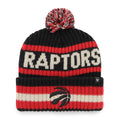 Toronto Raptors NBA 47 Brand Men Black/Red Bering Cuff Pom Knit product image 1, provided for visual reference and product