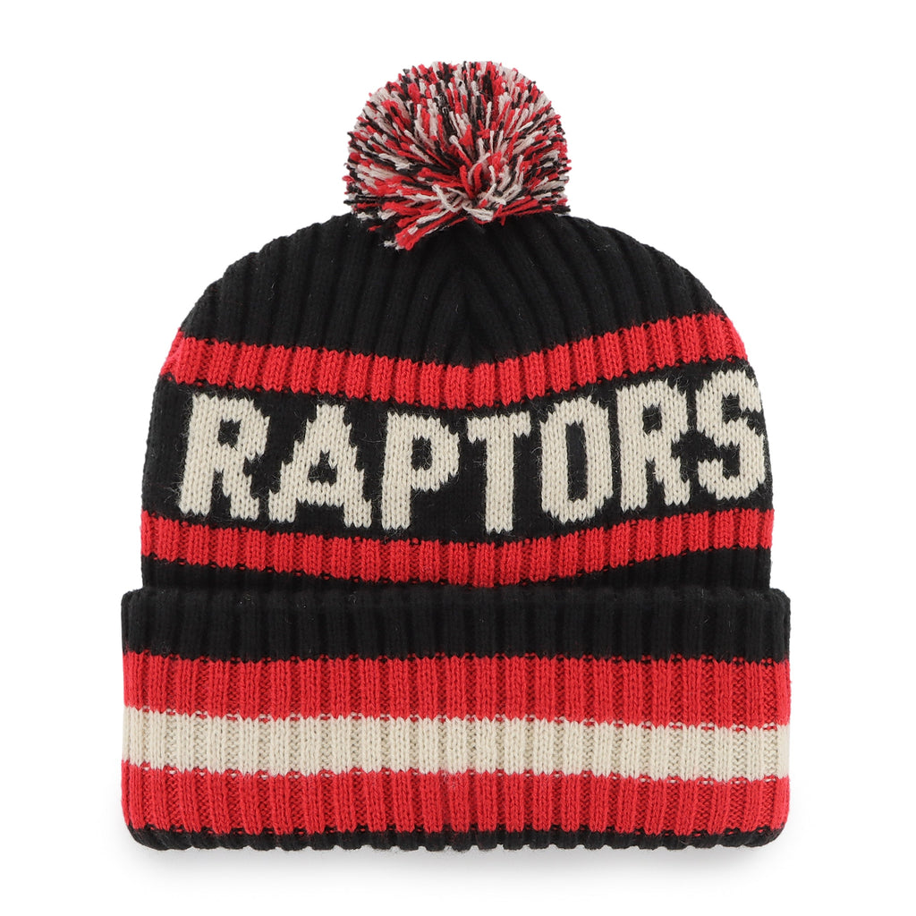 Toronto Raptors NBA 47 Brand Men Black/Red Bering Cuff Pom Knit product image 2, provided for visual reference and product