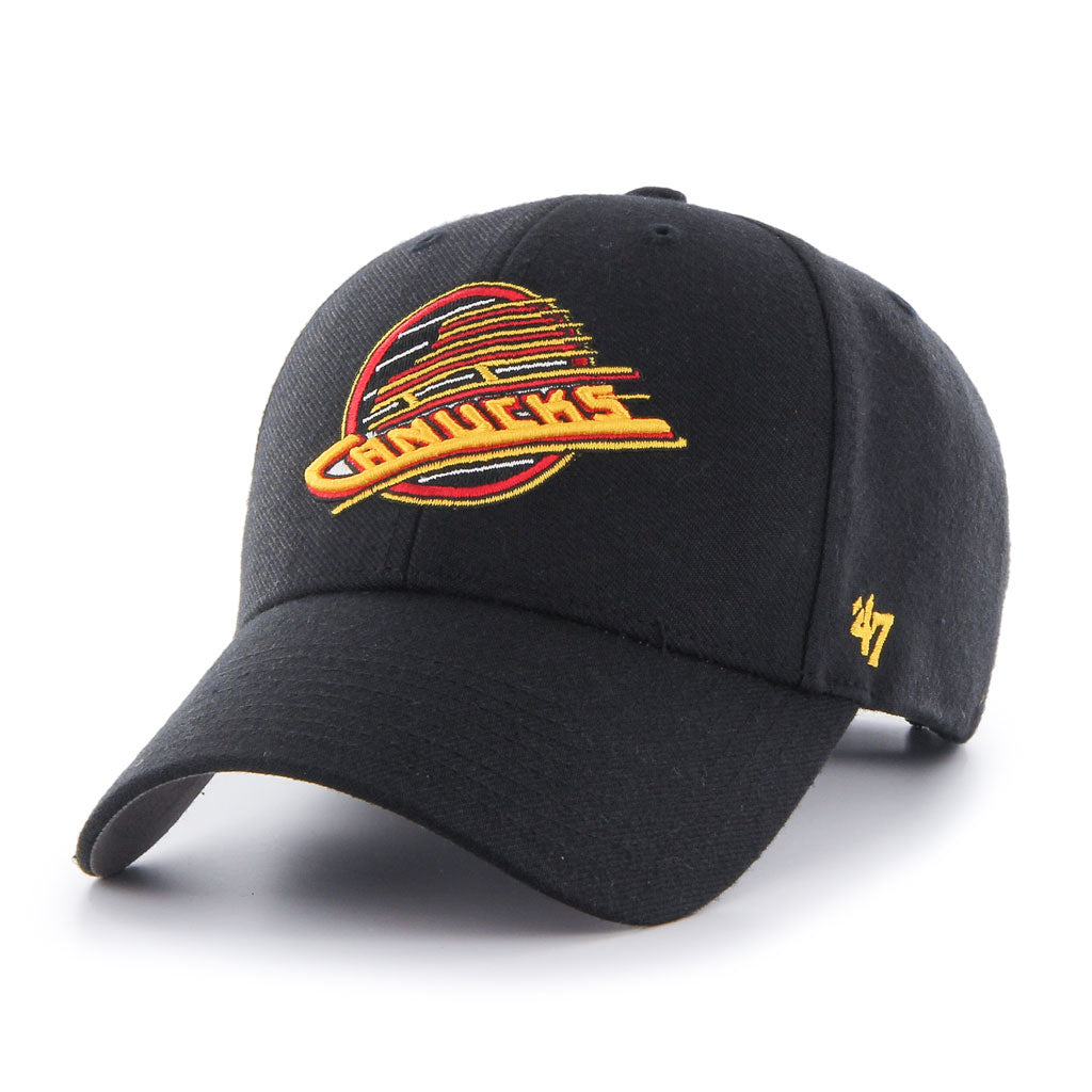 Vancouver Canucks NHL 47 Brand Men Black MVP Vintage Flying Skate Logo Adjustable Hat product image 1, provided for visual