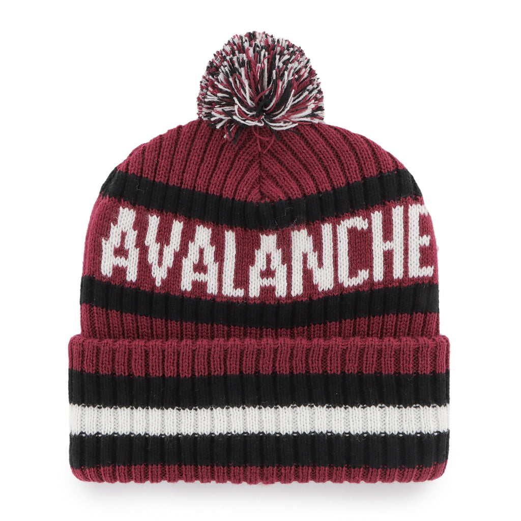 Colorado Avalanche NHL 47 Brand Men Burgundy/Black Bering Cuff Pom Knit product image 2, provided for visual reference and