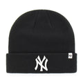 New York Yankees MLB 47 Brand Men Black Attitude Raised Cuff Knit Hat product image 1, provided for visual reference and