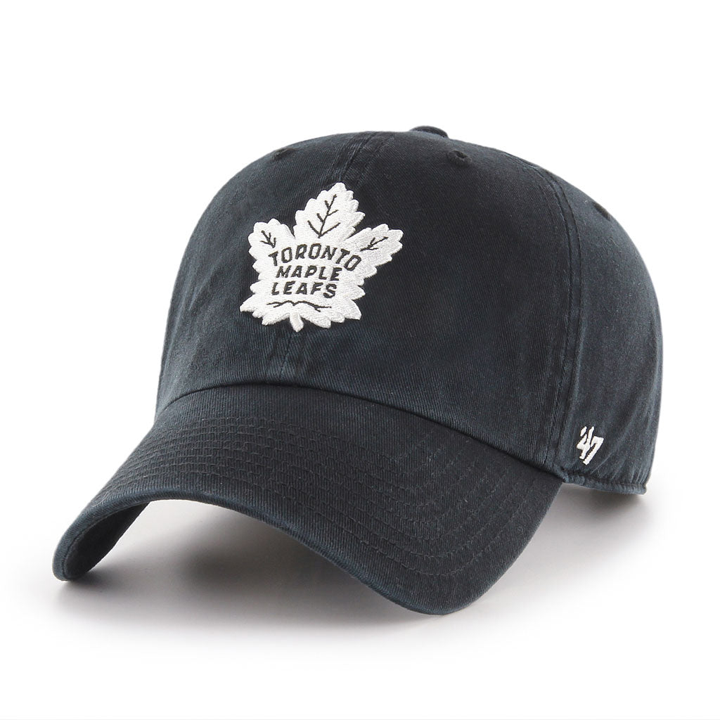 Toronto Maple Leafs NHL 47 Brand Men Black/White Clean Up Adjustable Hat product image 1, provided for visual reference and