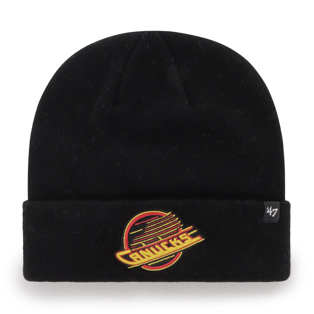 Vancouver Canucks NHL 47 Brand Men Black Alternate Logo Cuff Knit Beanie product image 1, provided for visual reference and