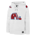 Quebec Nordiques NHL 47 Brand Men White Out Heavyweight Lacer Hoodie product image 1, provided for visual reference and