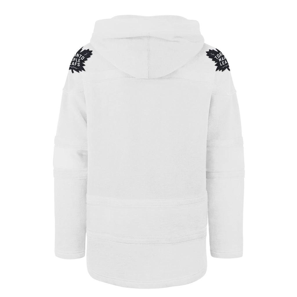 Toronto Maple Leafs NHL 47 Brand Men White Out Heavyweight Lacer Hoodie product image 2, provided for visual reference and