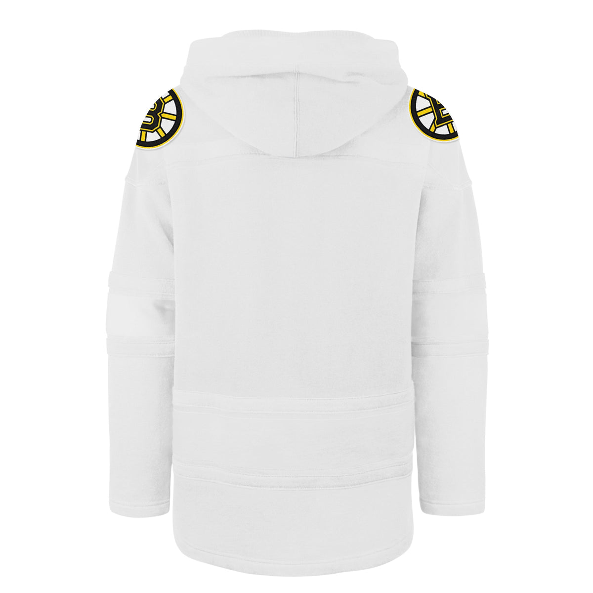 Boston Bruins NHL 47 Brand Men White Out Heavyweight Lacer Hoodie product image 2, provided for visual reference and product