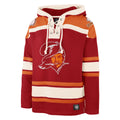 Tampa Bay Buccaneers NFL 47 Brand Men Red Retro Heavyweight Lacer Hoodie product image 1, provided for visual reference and