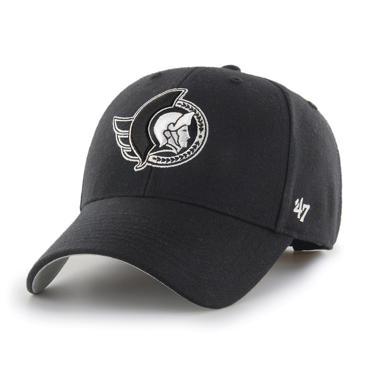 Ottawa Senators NHL 47 Brand Men Black/White MVP Adjustable Hat product image 1, provided for visual reference and product