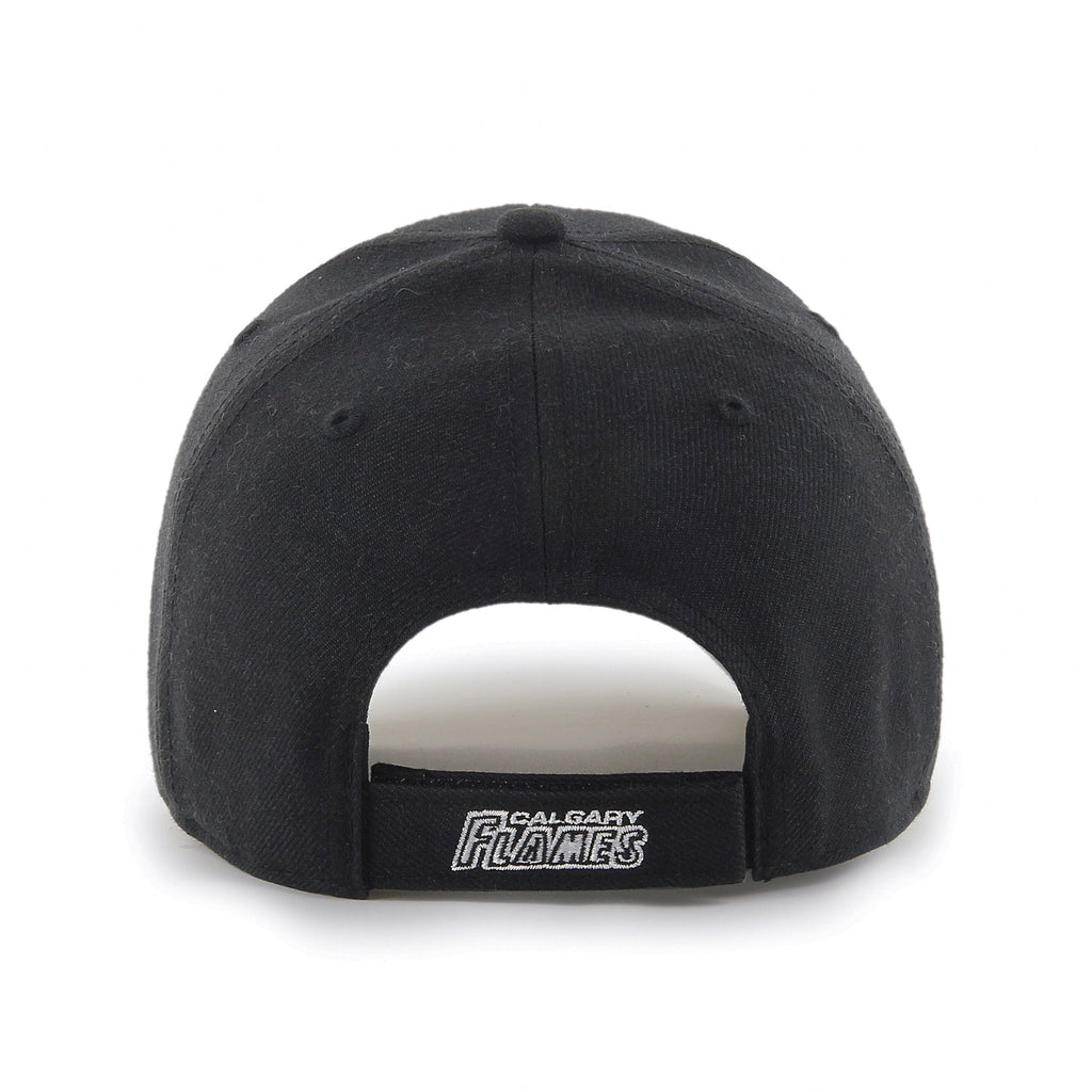 Calgary Flames NHL 47 Brand Men Black/White MVP Adjustable Hat product image 2, provided for visual reference and product