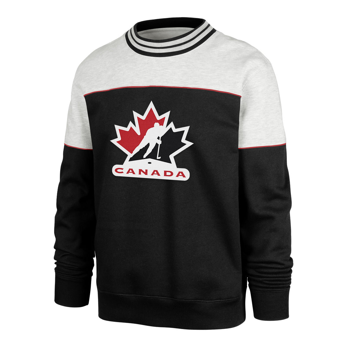 Hockey Canada IIHF 47 Brand Men Grey Satin Lock Bryson Crew Sweater product image 1, provided for visual reference and