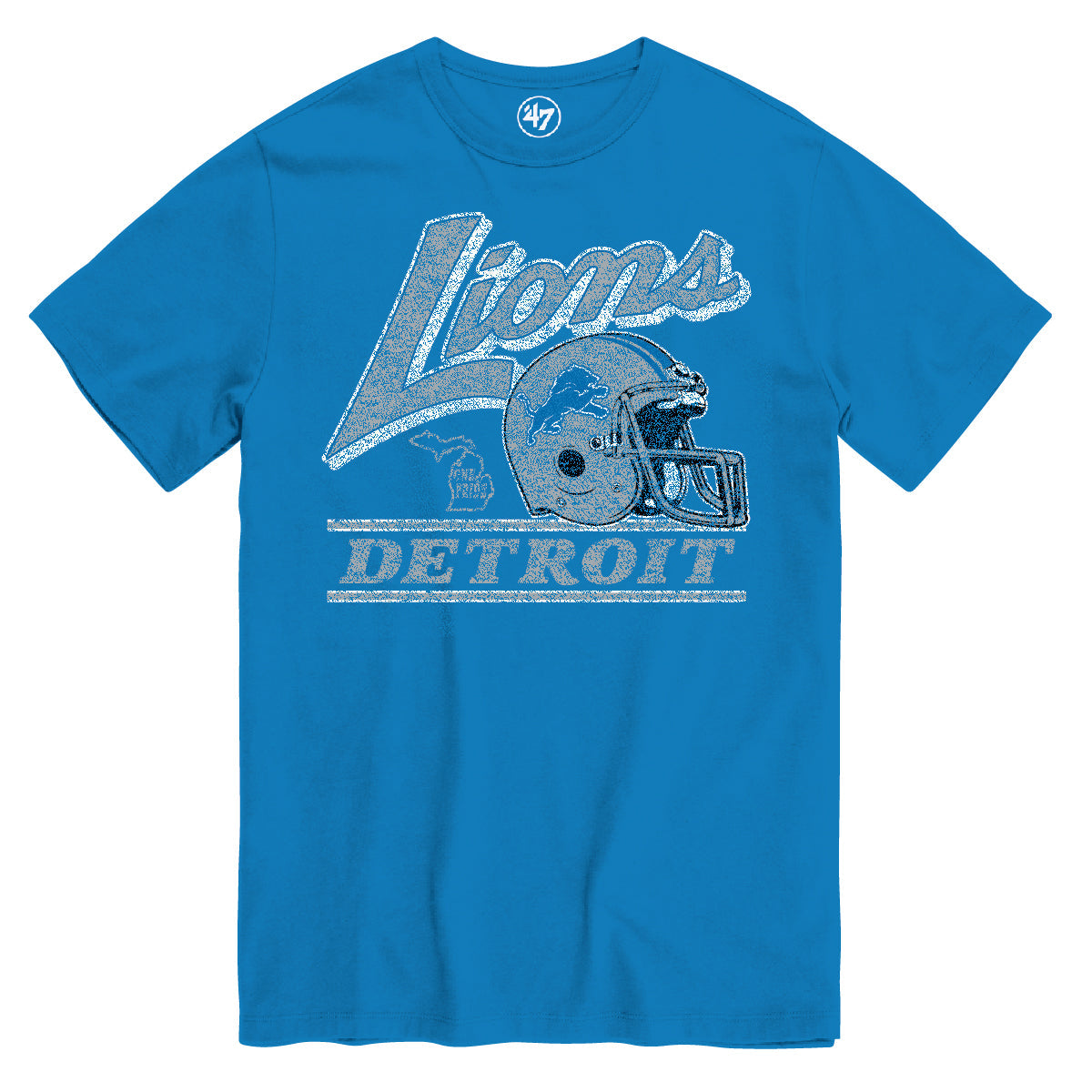 Detroit Lions NFL 47 Brand Men Light Blue Fly By T-Shirt product image 1, provided for visual reference and product detail