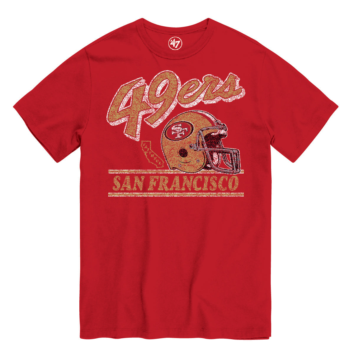 San Francisco 49ers NFL 47 Brand Men Red Fly By T-Shirt product image 1, provided for visual reference and product detail