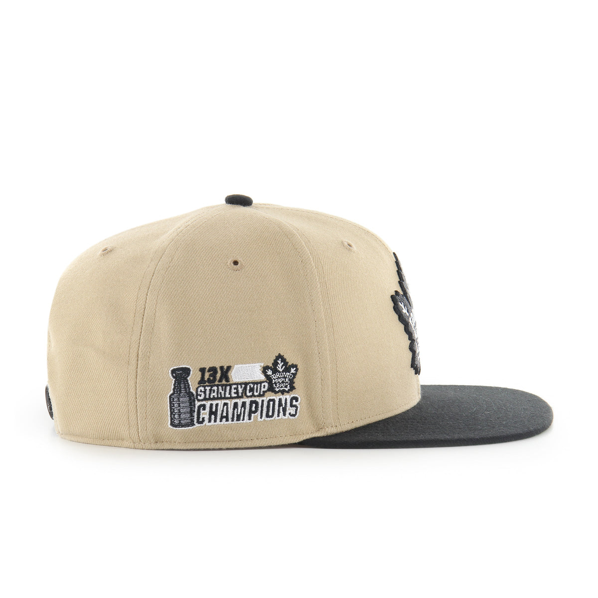 Toronto Maple Leafs NHL 47 Brand Men Black Sand Captain Snapback product image 4, provided for visual reference and product