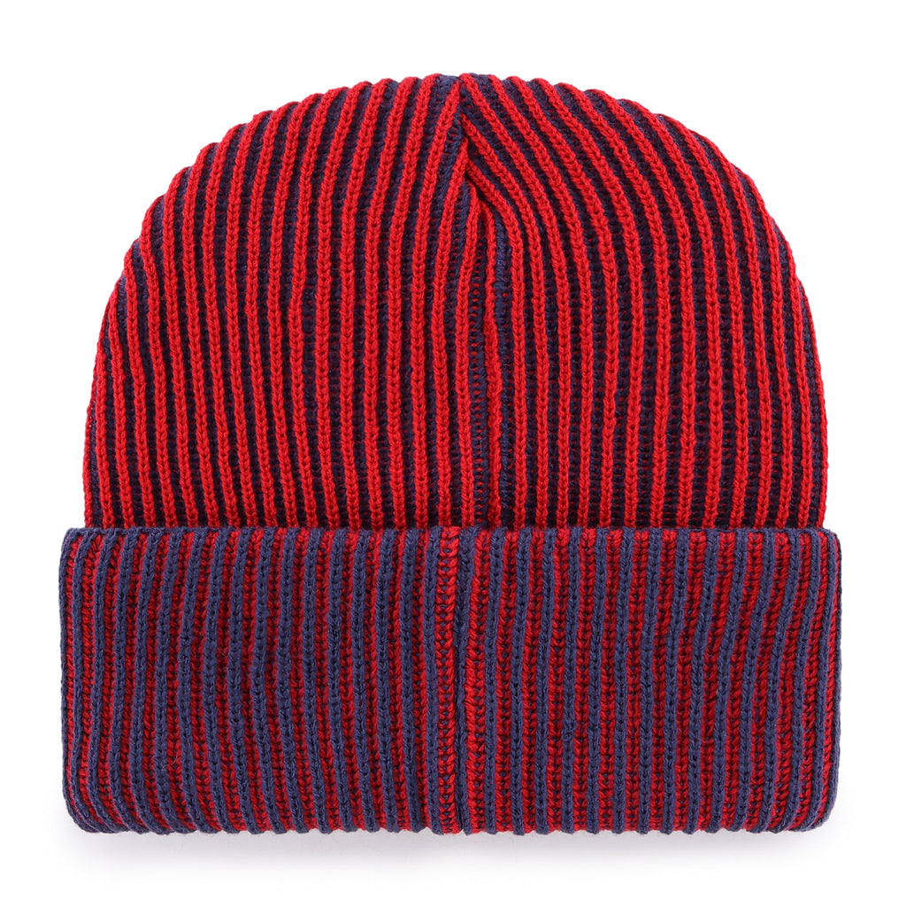 Montreal Canadiens NHL 47 Brand Men Navy/Red Cold Snap Cuff Knit Hat product image 2, provided for visual reference and