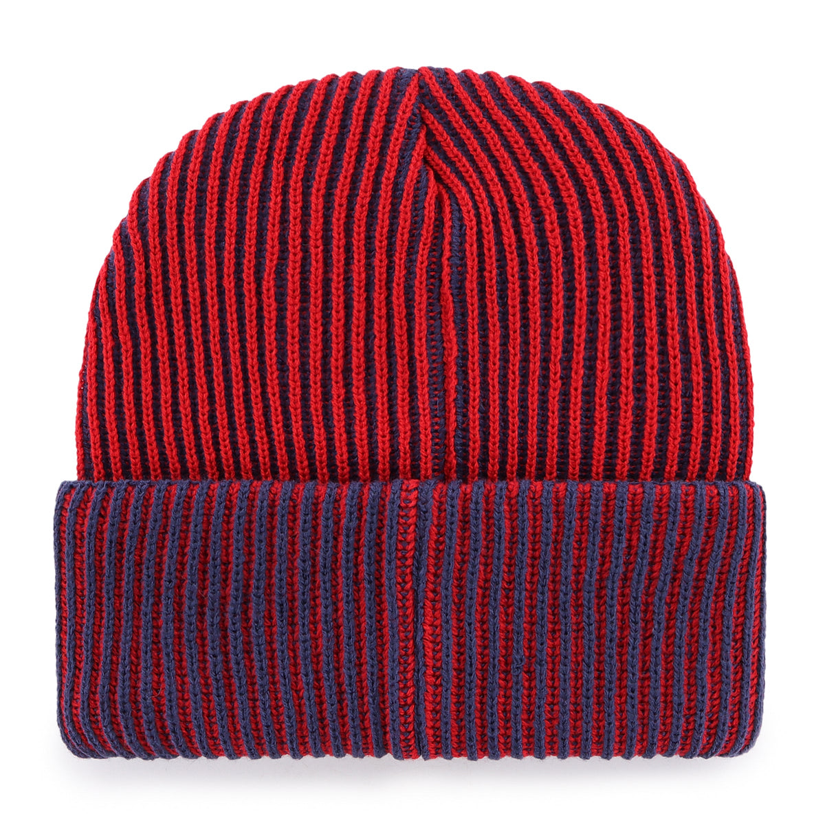 Montreal Canadiens NHL 47 Brand Men Navy/Red Cold Snap Cuff Knit Hat product image 2, provided for visual reference and