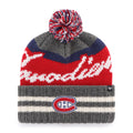 Montreal Canadiens NHL 47 Brand Men Grey Hyperbolic Cuff Pom Knit product image 1, provided for visual reference and product
