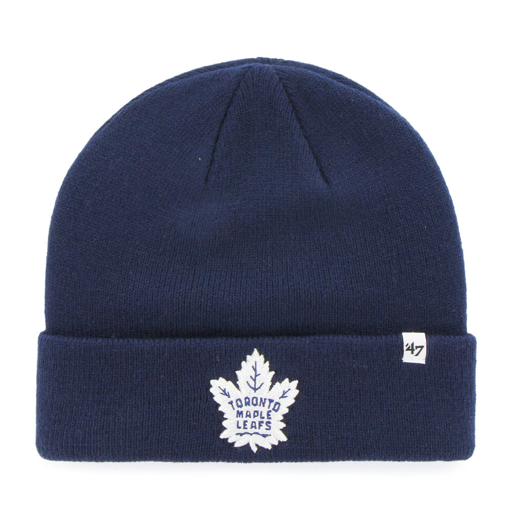 Toronto Maple Leafs NHL 47 Brand Men Navy Raised Cuff Knit Beanie product image 1, provided for visual reference and product