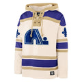 Quebec Nordiques NHL 47 Brand Men Cream Nilley Superior Lacer Hoodie product image 1, provided for visual reference and