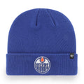 Edmonton Oilers NHL 47 Brand Men Royal Raised Cuff Knit Hat Beanie product image 1, provided for visual reference and