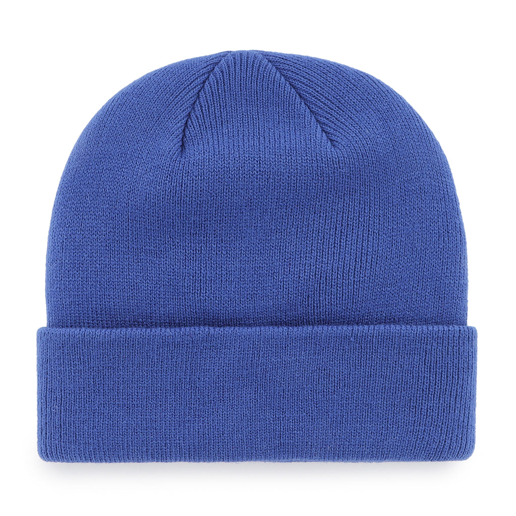 Edmonton Oilers NHL 47 Brand Men Royal Raised Cuff Knit Hat Beanie product image 2, provided for visual reference and