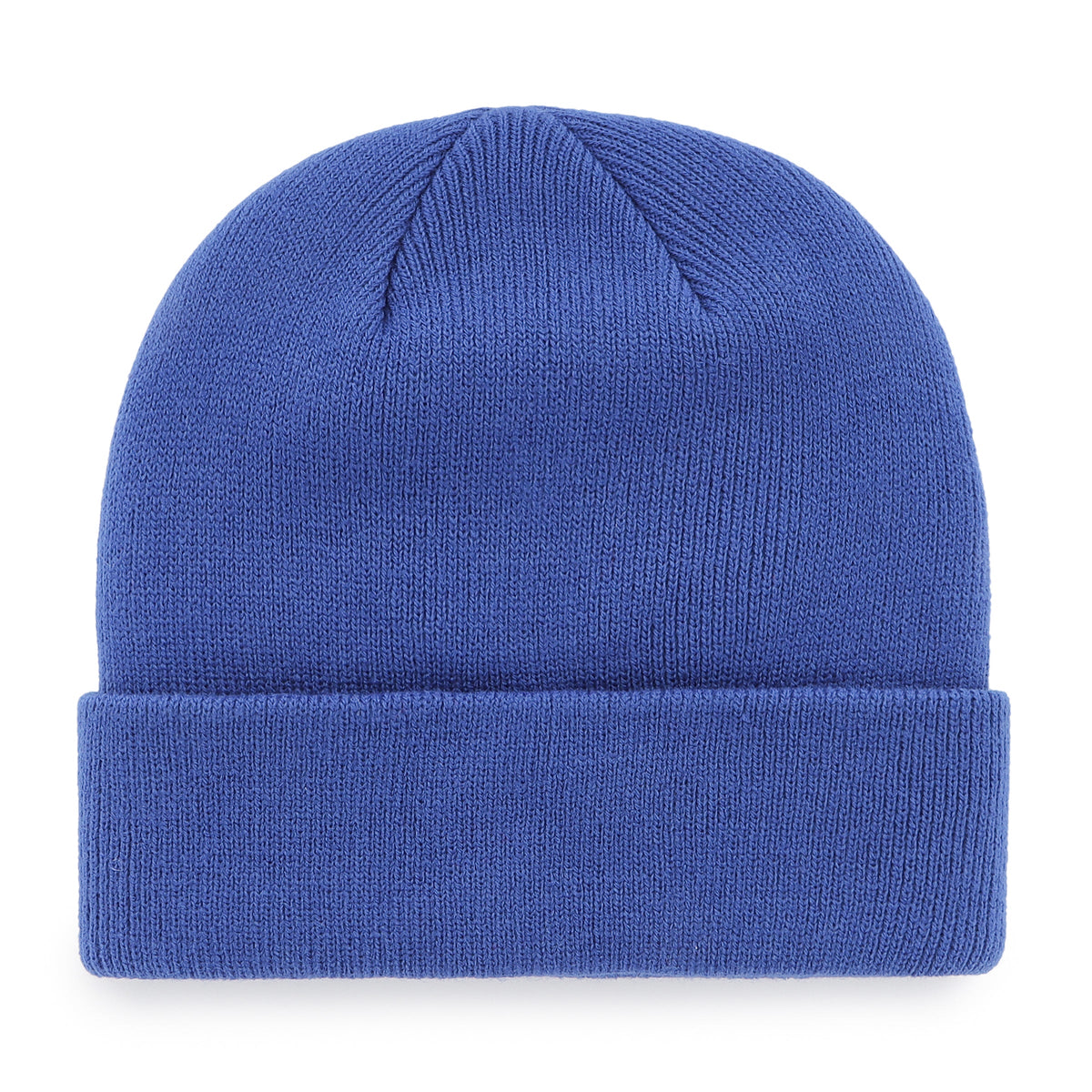Edmonton Oilers NHL 47 Brand Men Royal Raised Cuff Knit Hat Beanie product image 2, provided for visual reference and