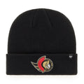Ottawa Senators NHL 47 Brand Men Black Raised Cuff Knit Beanie product image 1, provided for visual reference and product