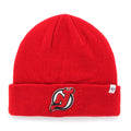 New Jersey Devils NHL 47 Brand Men Red Raised Cuff Knit Beanie product image 1, provided for visual reference and product