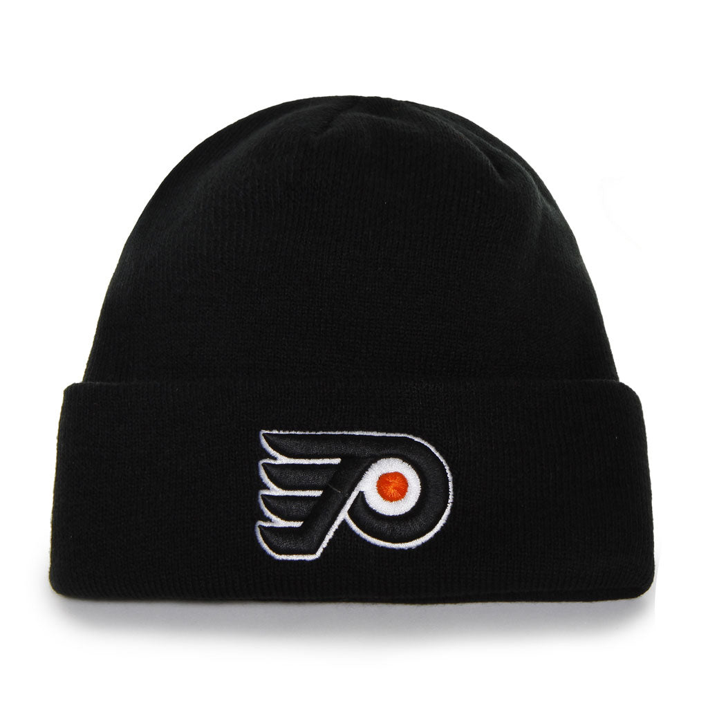 Philadelphia Flyers NHL 47 Brand Men Black Raised Cuff Knit Beanie product image 1, provided for visual reference and