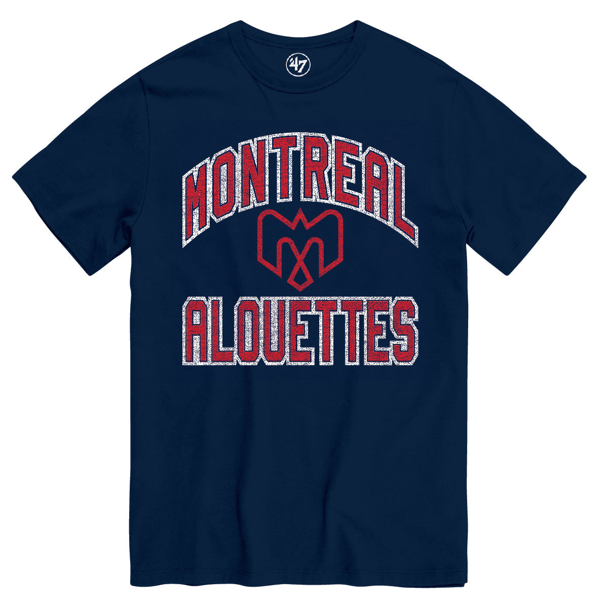 Montreal Alouettes CFL 47 Brand Men Navy Imprint Play Action T-Shirt product image 1, provided for visual reference and