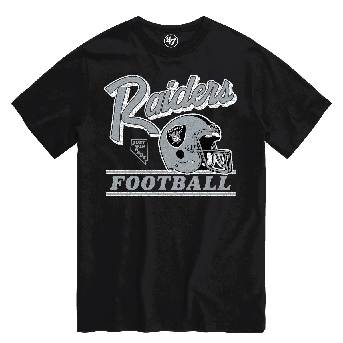 Las Vegas Raiders NFL 47 Brand Men Black Legacy Fly By T-Shirt product image 1, provided for visual reference and product