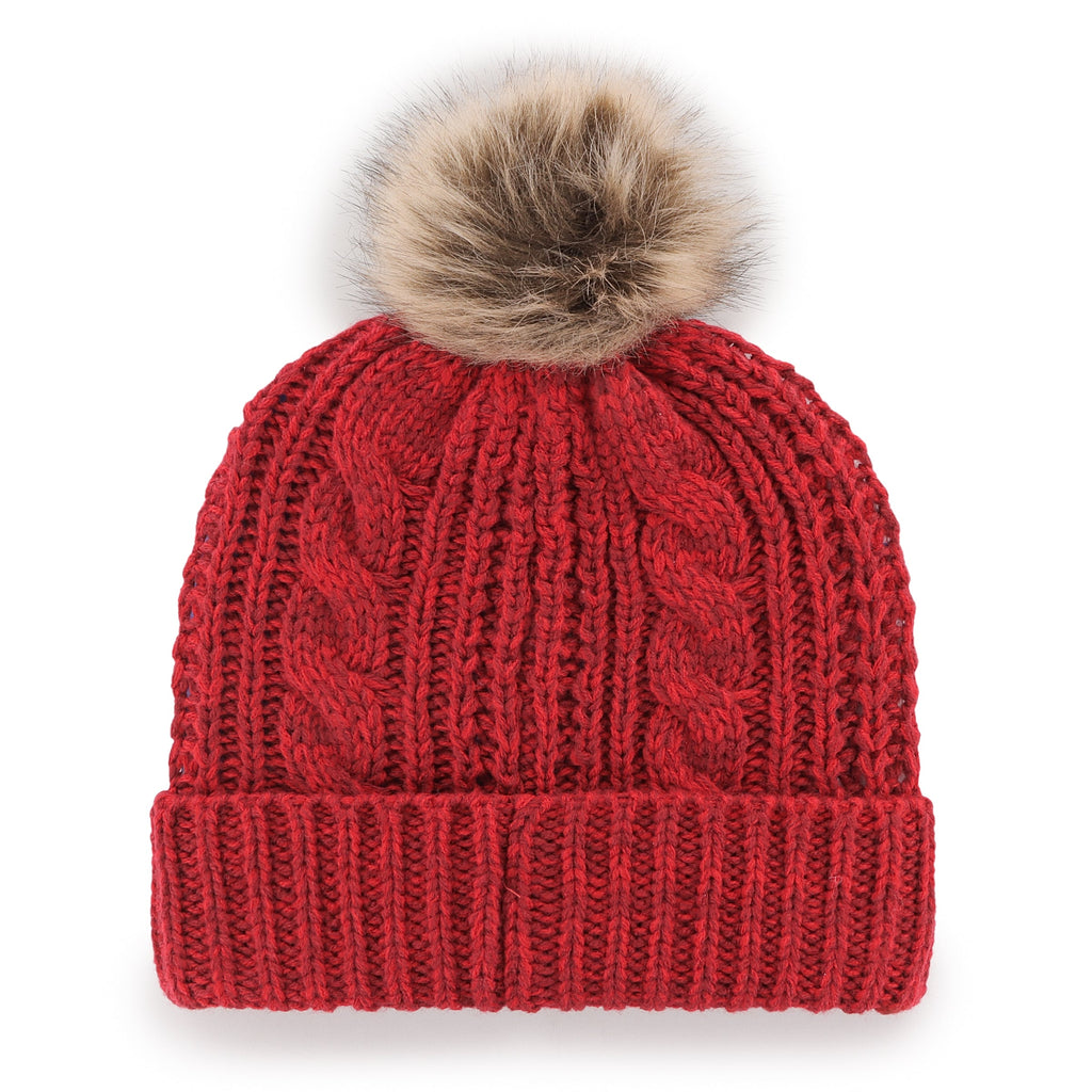 Ottawa Senators NHL 47 Brand Women Red Meeko Cuff Pom Knit product image 2, provided for visual reference and product detail