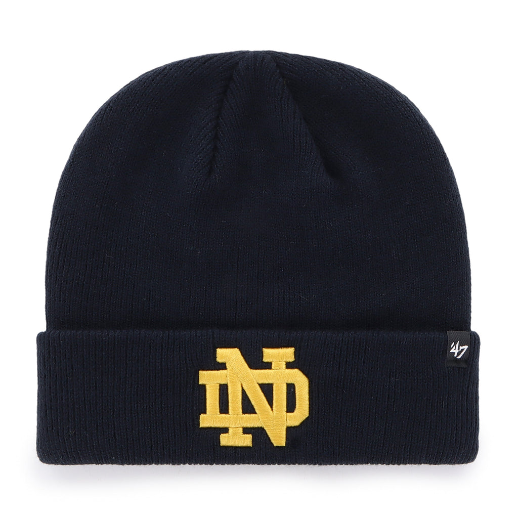 Notre Dame Fighting Irish NCAA 47 Brand Men Navy Raised Cuff Knit Hat product image 1, provided for visual reference and