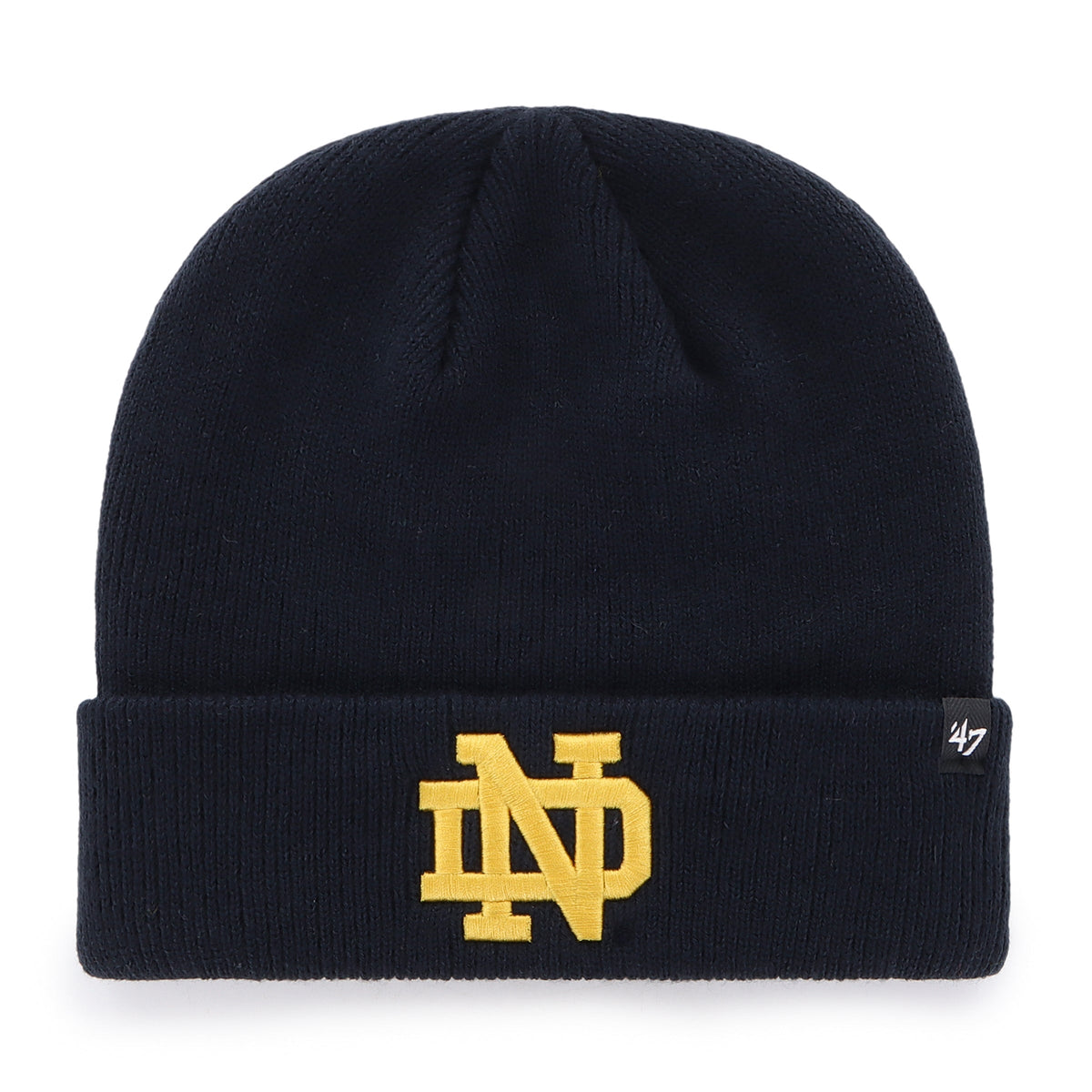 Notre Dame Fighting Irish NCAA 47 Brand Men Navy Raised Cuff Knit Hat product image 1, provided for visual reference and