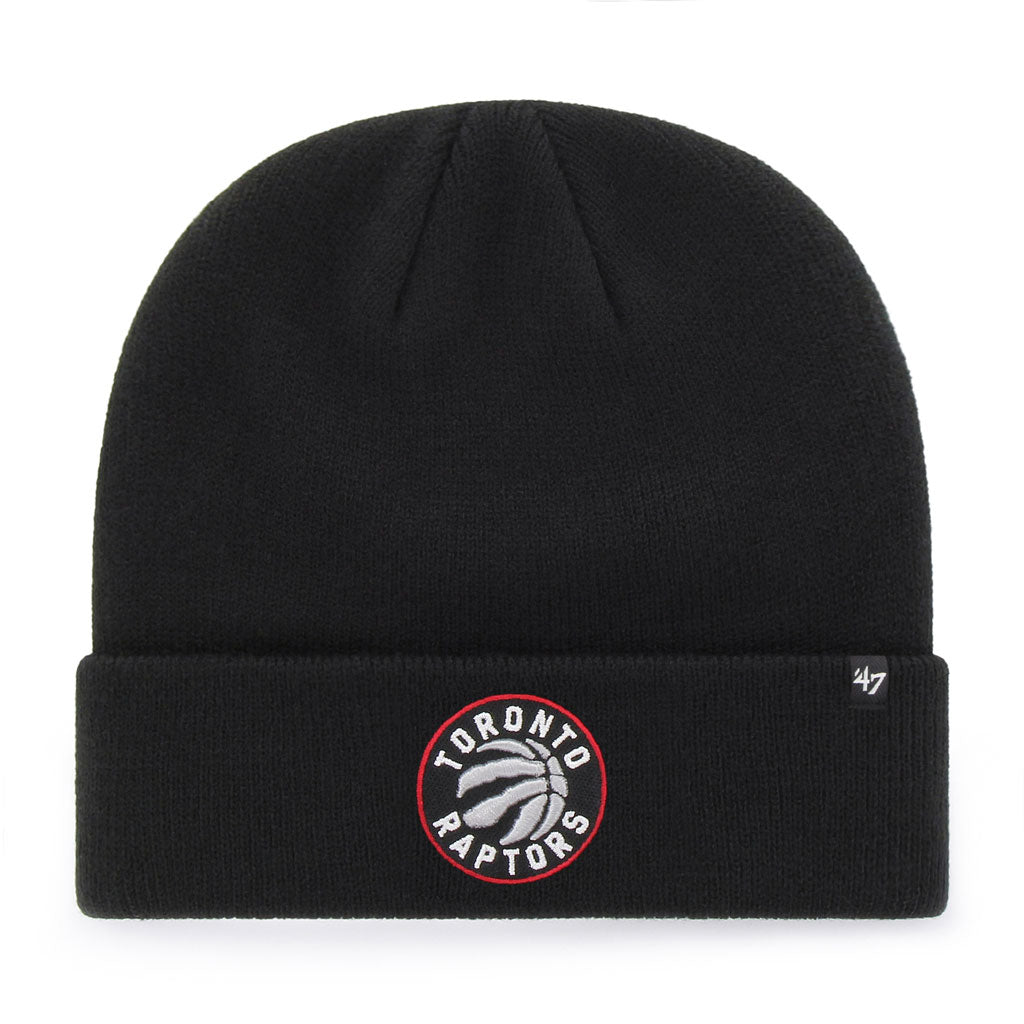 Toronto Raptors NBA 47 Brand Men Black Raised Cuff Knit Beanie product image 1, provided for visual reference and product