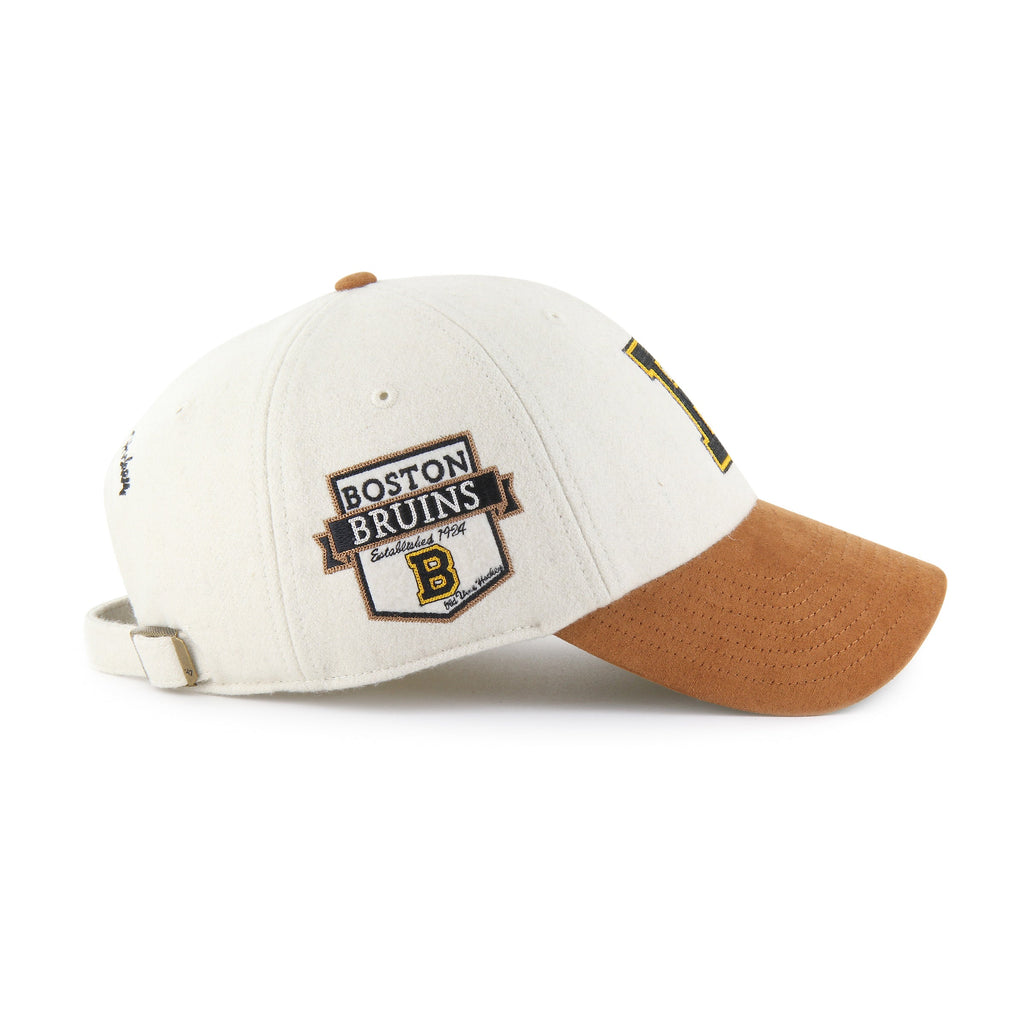 Boston Bruins NHL 47 Brand Men Beige Rafter Clean Up Adjustable Hat product image 4, provided for visual reference and