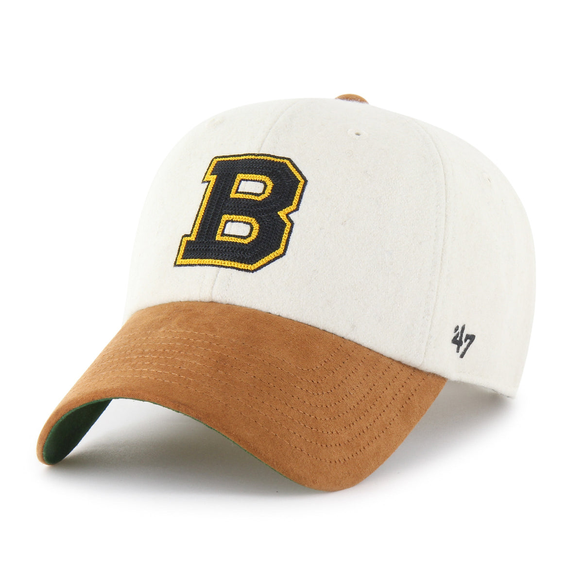 Boston Bruins NHL 47 Brand Men Beige Rafter Clean Up Adjustable Hat product image 3, provided for visual reference and