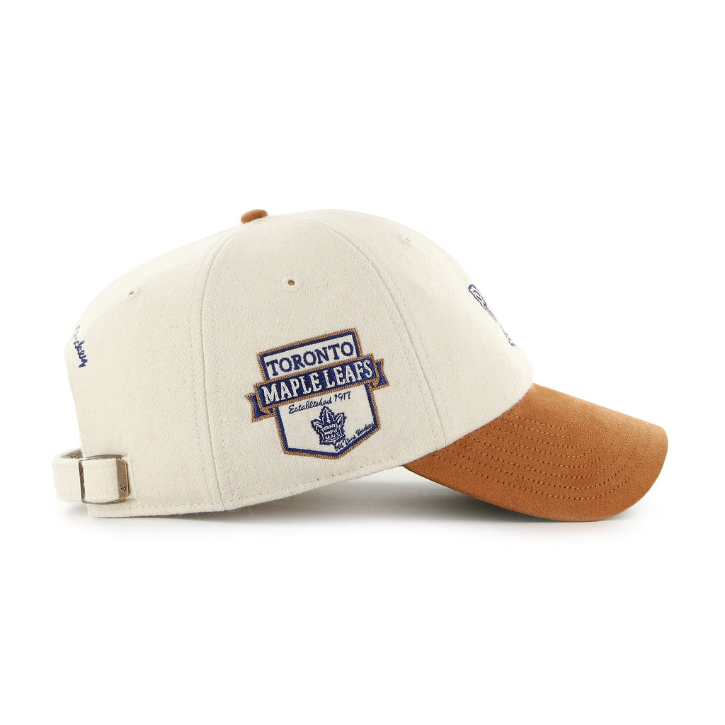 Toronto Maple Leafs NHL 47 Brand Men Beige Rafter Clean Up Adjustable Hat product image 4, provided for visual reference and