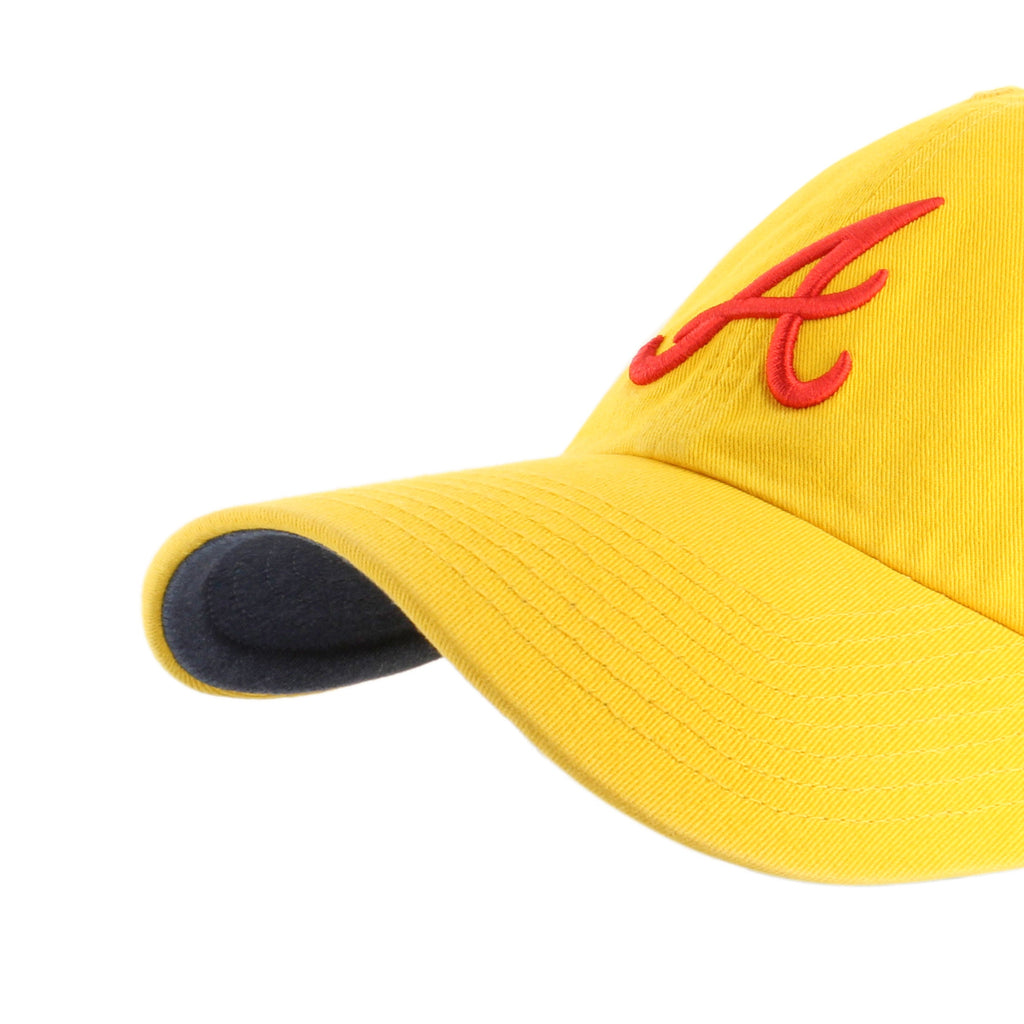 Atlanta Braves MLB 47 Brand Men Yellow Yacht Club Clean Up Adjustable Hat product image 3, provided for visual reference and