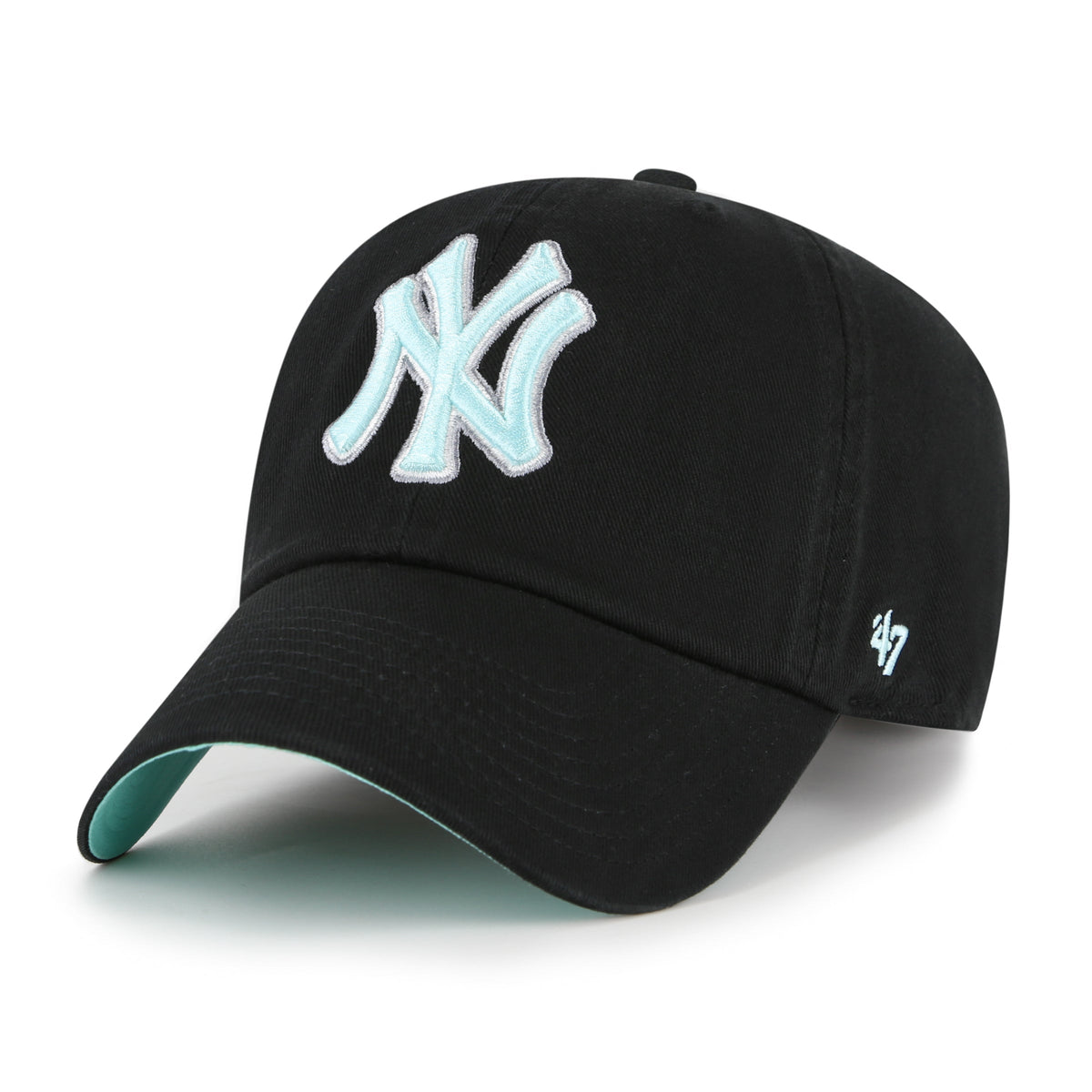 New York Yankees MLB 47 Brand Men Black Mint Double Under Clean Up Adjustable Hat product image 5, provided for visual