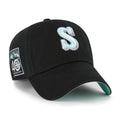 Seattle Mariners MLB 47 Brand Men Black Mint Double Under Clean Up Adjustable Hat product image 1, provided for visual