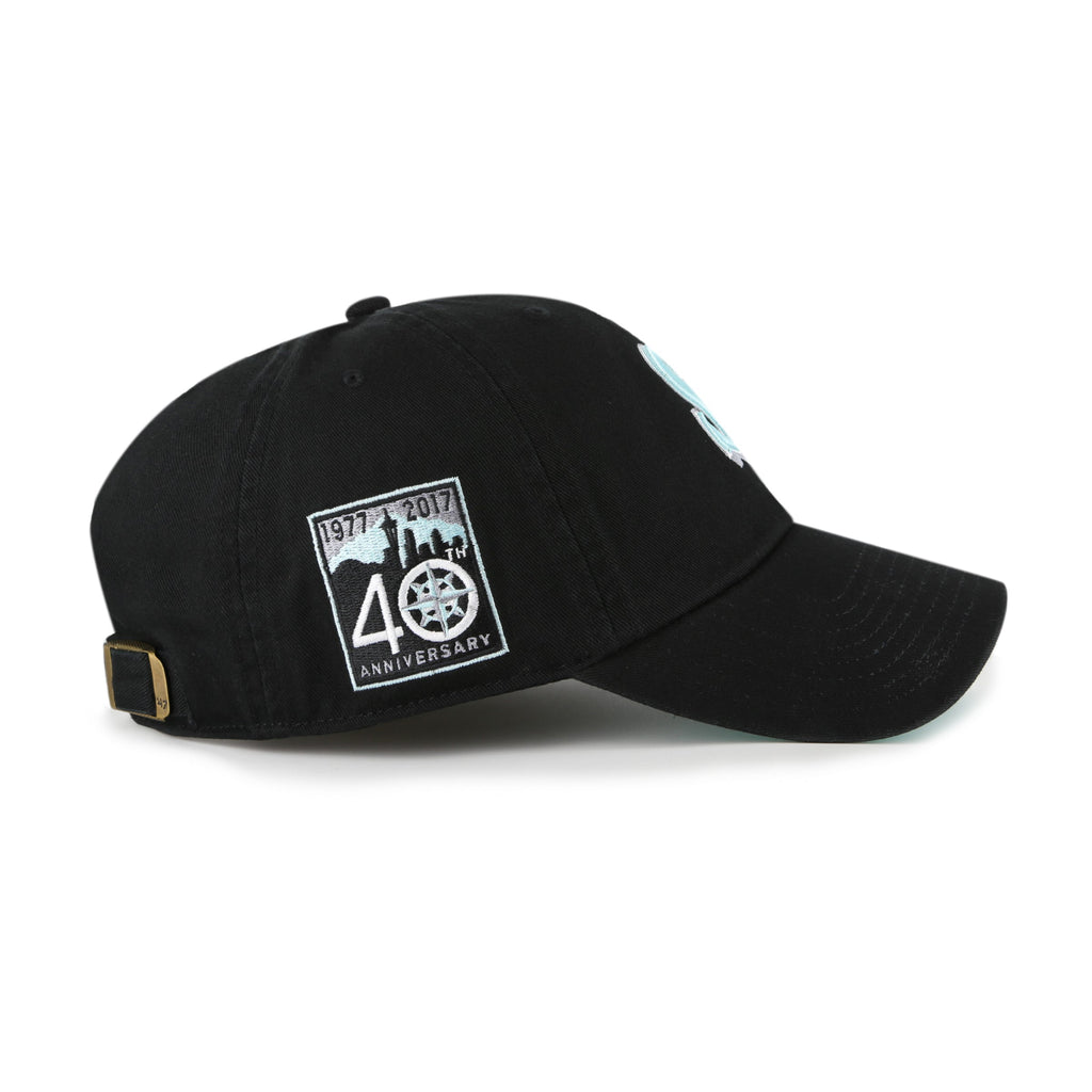 Seattle Mariners MLB 47 Brand Men Black Mint Double Under Clean Up Adjustable Hat product image 4, provided for visual
