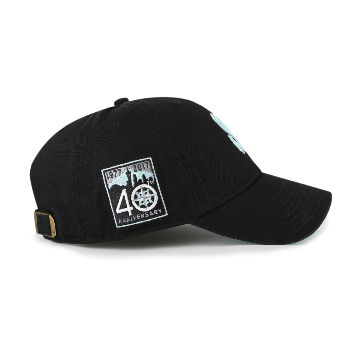 Seattle Mariners MLB 47 Brand Men Black Mint Double Under Clean Up Adjustable Hat product image 4, provided for visual