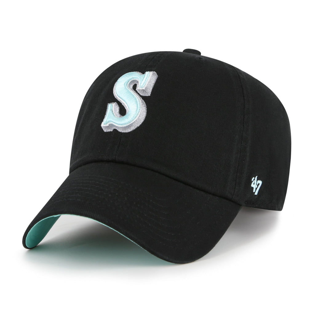 Seattle Mariners MLB 47 Brand Men Black Mint Double Under Clean Up Adjustable Hat product image 5, provided for visual