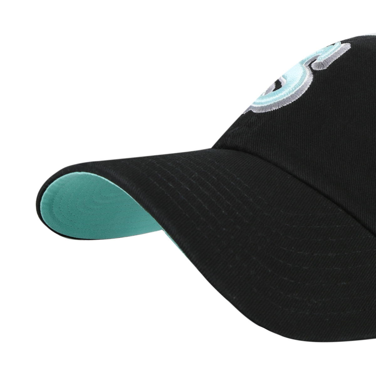 Seattle Mariners MLB 47 Brand Men Black Mint Double Under Clean Up Adjustable Hat product image 3, provided for visual